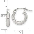 Sterling Silver 3mm Round Hoop Earrings