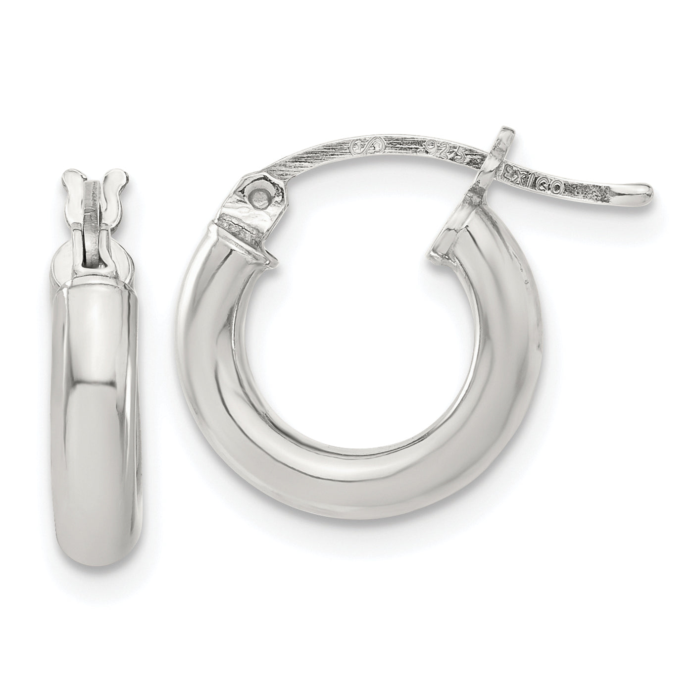Sterling Silver 3mm Round Hoop Earrings Main image