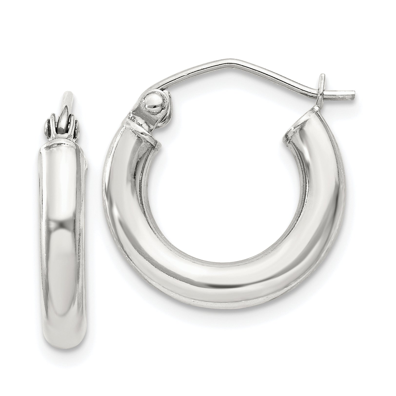 Sterling Silver 3mm Round Hoop Earrings Main image