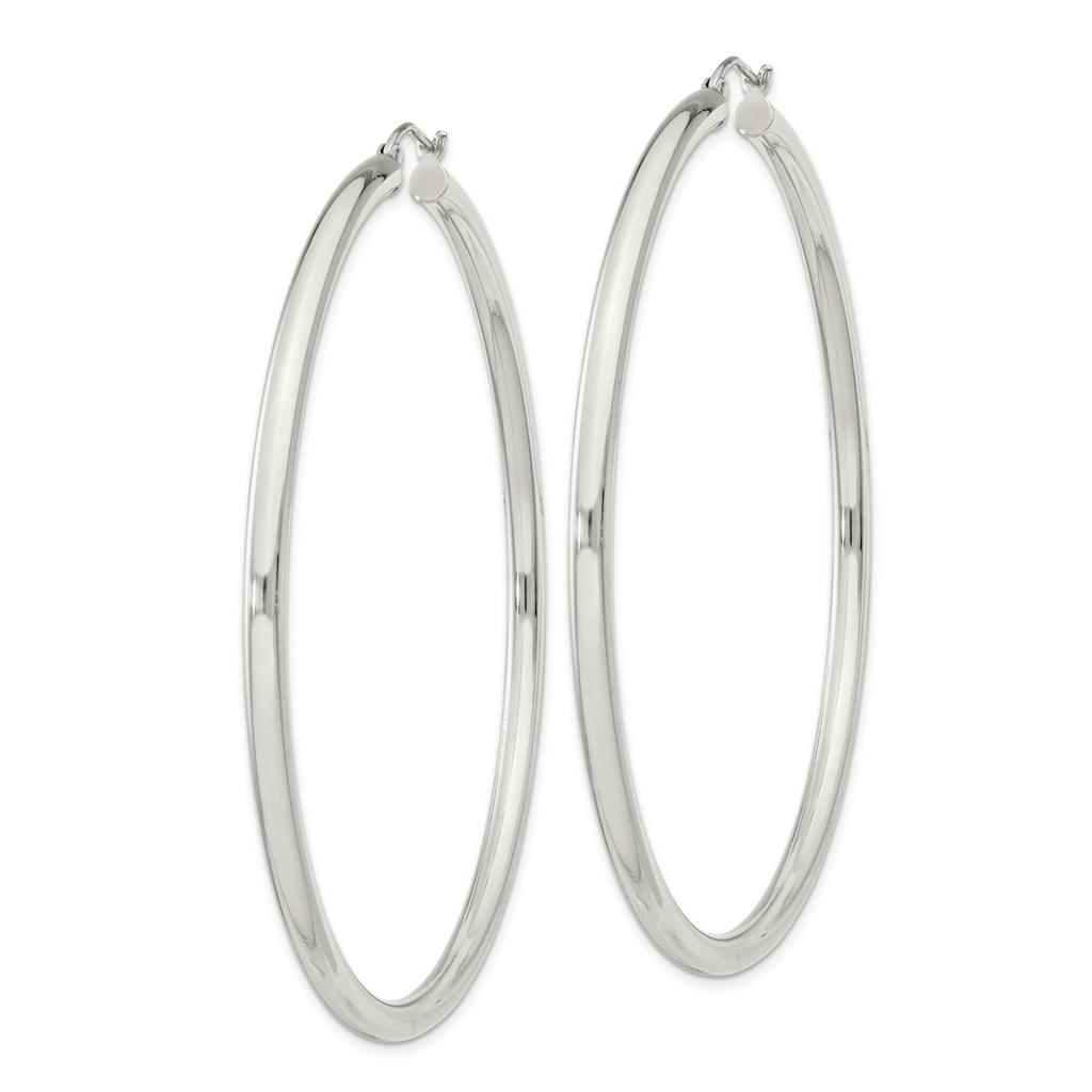 Sterling Silver 3mm Round Hoop Earrings