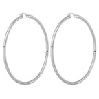 Sterling Silver Rhodium-plated 3mm Round Hoop Earrings - Sophia Jewelers