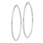 Sterling Silver 3mm Round Hoop Earrings