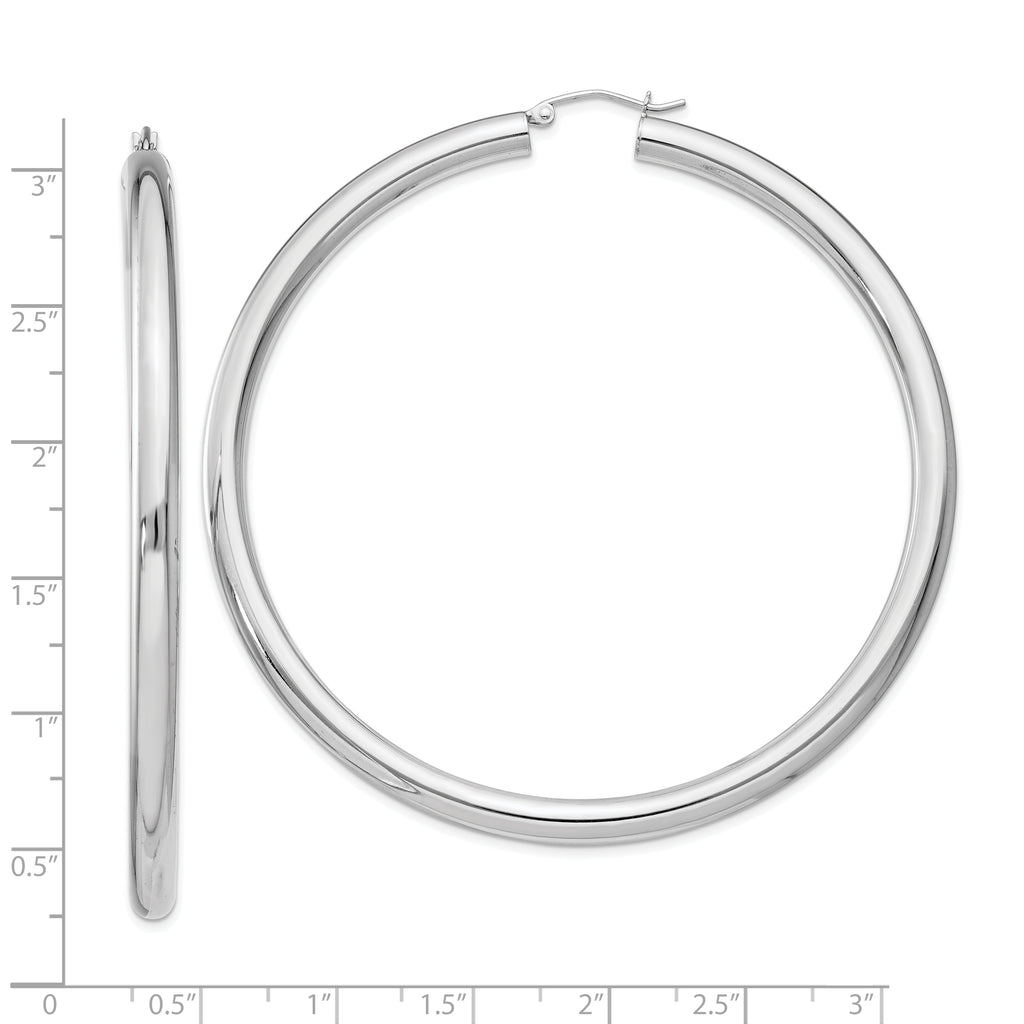 Sterling Silver 4mm Round Hoop Earrings