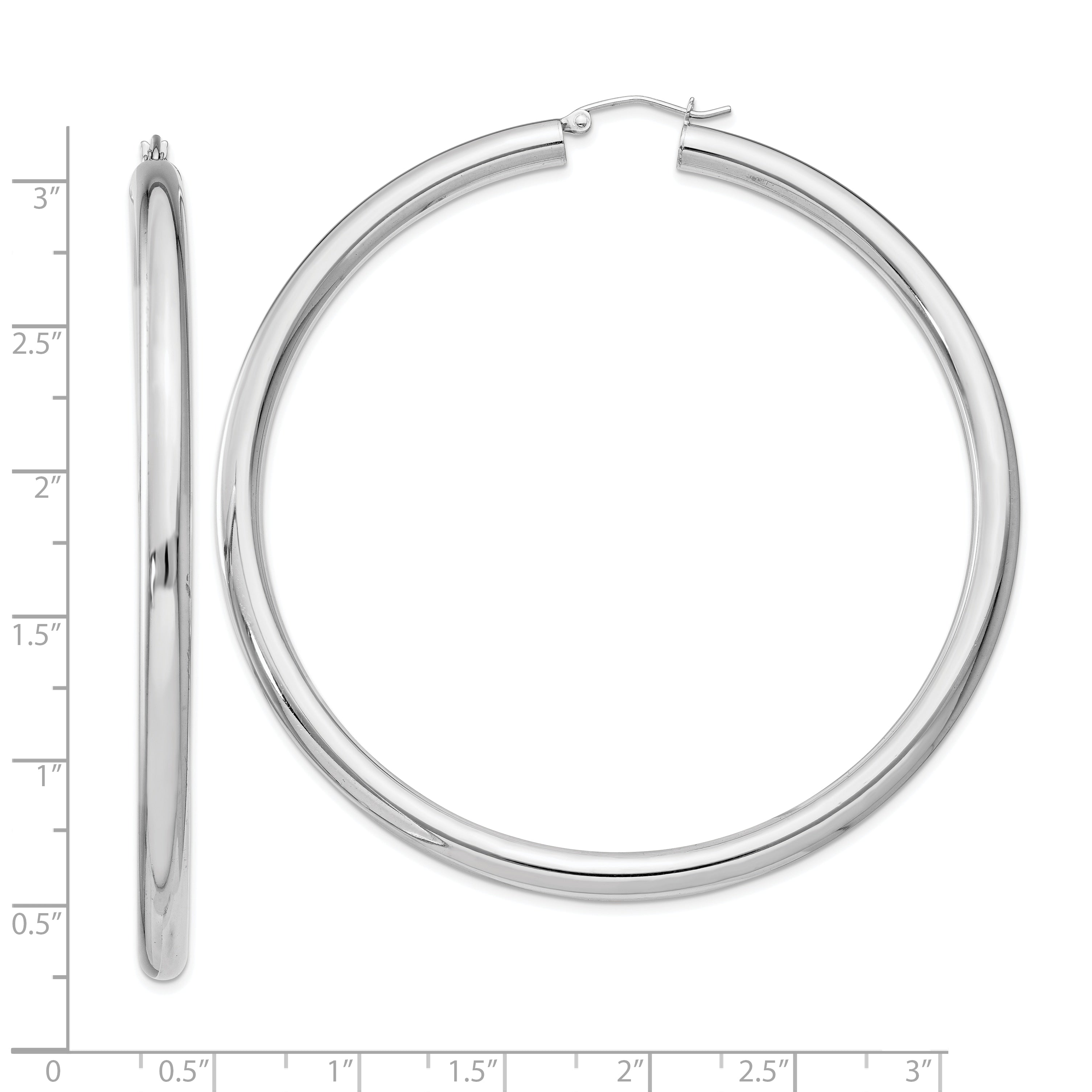 Sterling Silver 4mm Round Hoop Earrings