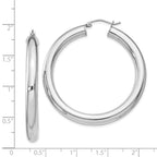 Sterling Silver Rhodium-plated 5mm Round Hoop Earrings