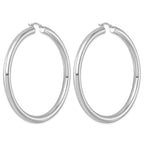 Sterling Silver Rhodium-plated 5mm Round Hoop Earrings - Sophia Jewelers