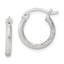 Sterling Silver 2mm Polished/Satin D/C Hoop Earrings