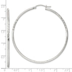 Sterling Silver 2mm Polished/Satin D/C Hoop Earrings