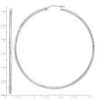 Sterling Silver 2mm Polished/Satin D/C Hoop Earrings