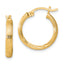 Sterling Silver Flash Gold-plated 2.5mm Polished/Satin D/C Hoop Earrings