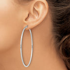 Sterling Silver 2mm Diamond Cut Hoop Earrings