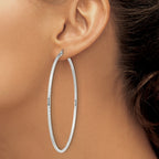 Sterling Silver 2mm Diamond Cut Hoop Earrings
