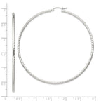 Sterling Silver 2mm Diamond Cut Hoop Earrings