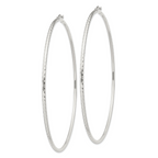 Sterling Silver 2mm Diamond Cut Hoop Earrings