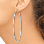 Sterling Silver 2mm Diamond Cut Hoop Earrings