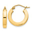 Sterling Silver Flash Gold-plated 3x17mm Square Tube Hoop Earrings