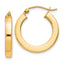 Sterling Silver Flash Gold-plated 3x20mm Square Tube Hoop Earrings