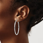 Twisted 2.5x40mmHoop Hoop Earrings in Sterling Silver, 40mm - Sophia Jewelers
