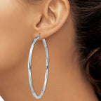 3x65mmTwisted Hoop Earrings in Sterling Silver, 65mm - Sophia Jewelers