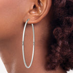 Sterling Silver 2x70mm Endless Hoop Earrings - Sophia Jewelers