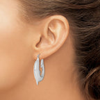 Sterling Silver Rhodium-Plated Polished Dolphin Round Hoop Earrings, 41mm