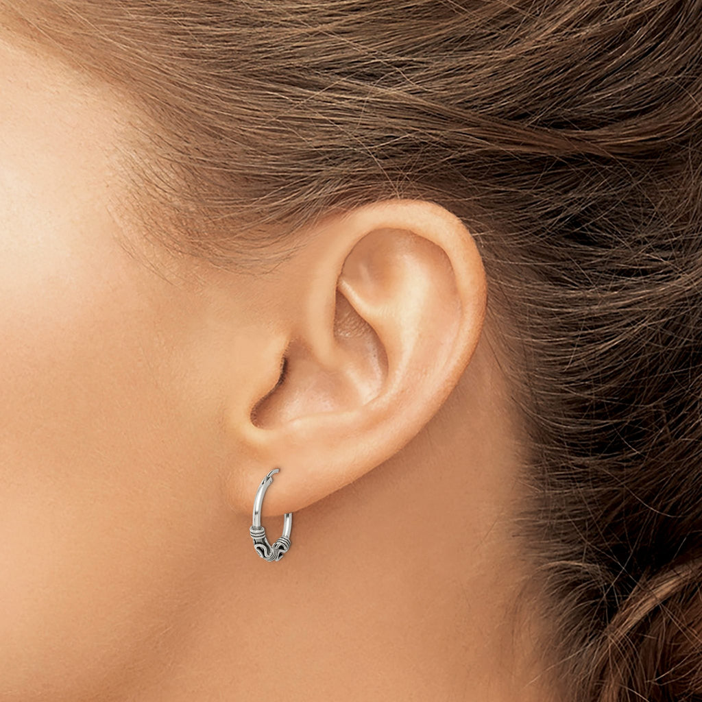 Shrimp Oval Hoop Earrings in Sterling Silver, 45x55mm - Sophia Jewelers