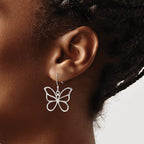 Butterfly Dangle Earrings in Sterling Silver - Sophia Jewelers