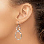Hammered Circle & Oval Dangle Earrings in Sterling Silver - Sophia Jewelers