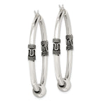 Sterling Silver Antiqued Hoop Earrings