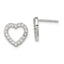 Sterling Silver Rhodium-plated CZ Open Heart Post Earrings