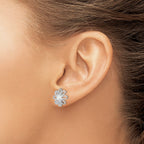 Created Opal Daisy Stud Earrings in Sterling Silver, 14mm - Sophia Jewelers