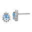 Brilliant Gemstones Sterling Silver with 14K Accent Rhodium-plated Sky Blue Topaz and Diamond Post Earrings