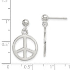Sterling Silver Peace Sign Dangle Earrings