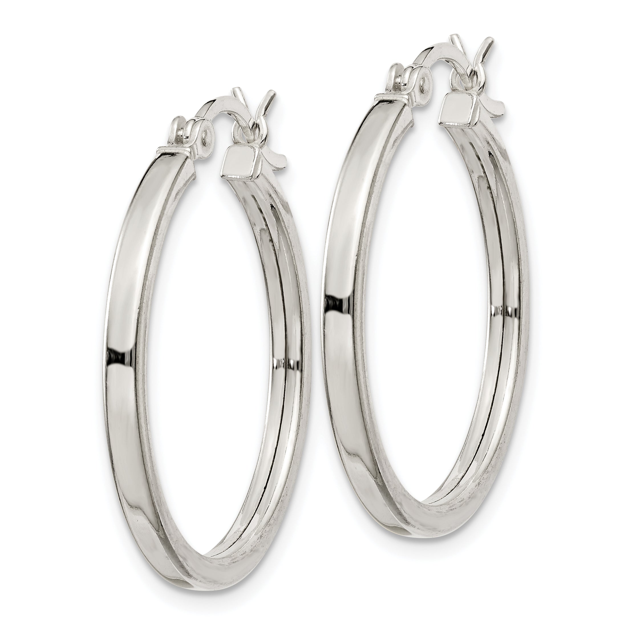 Sterling Silver 2.5x25mm Polished Hoop Earrings Secondary image