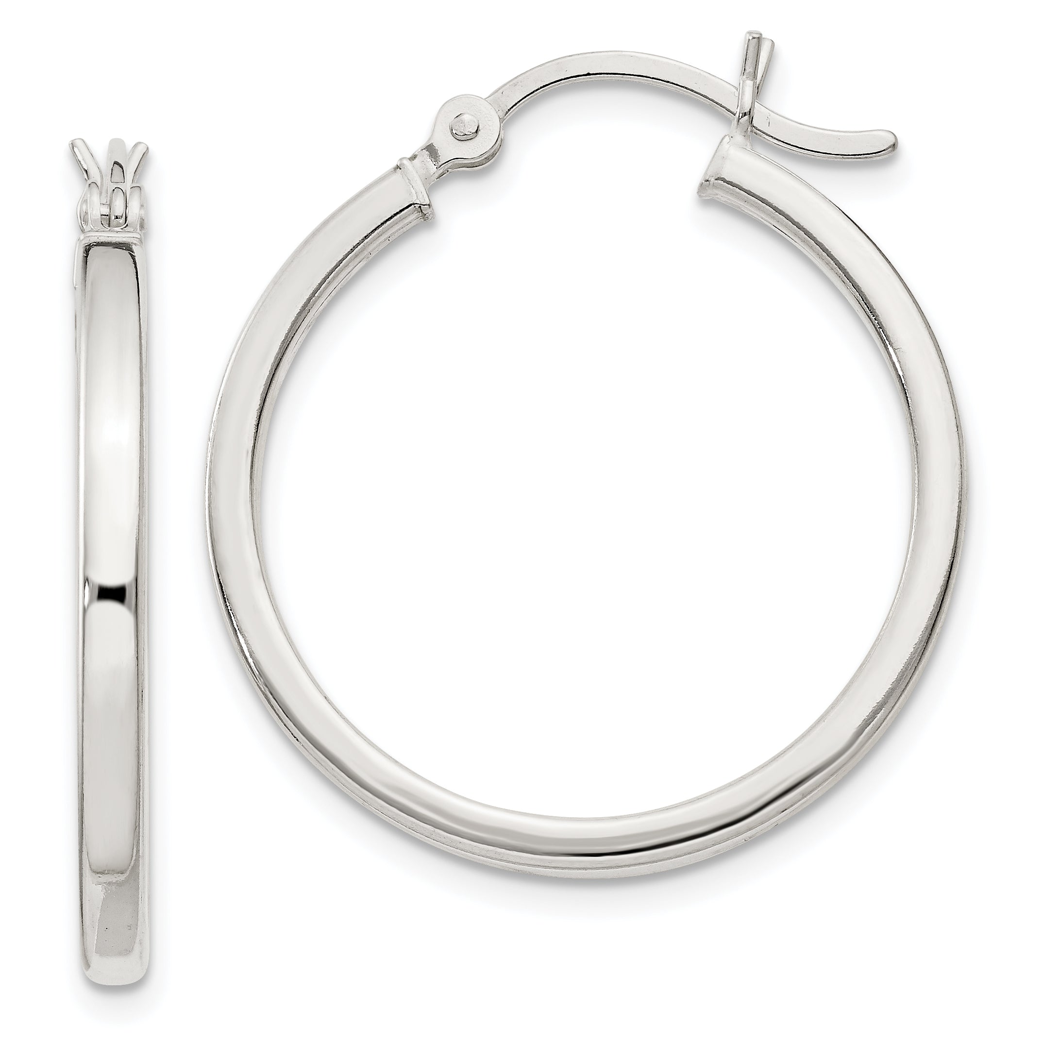 Sterling Silver 2.5x25mm Polished Hoop Earrings Main image