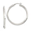 Sterling Silver Polished 3x40mm Knife Edge Round Hoop Earrings