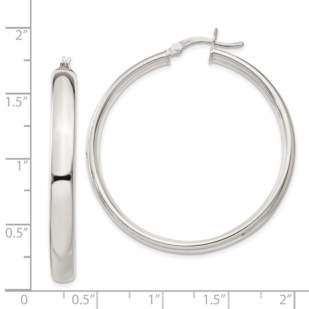 Sterling Silver 5x40mm Hoop Earrings