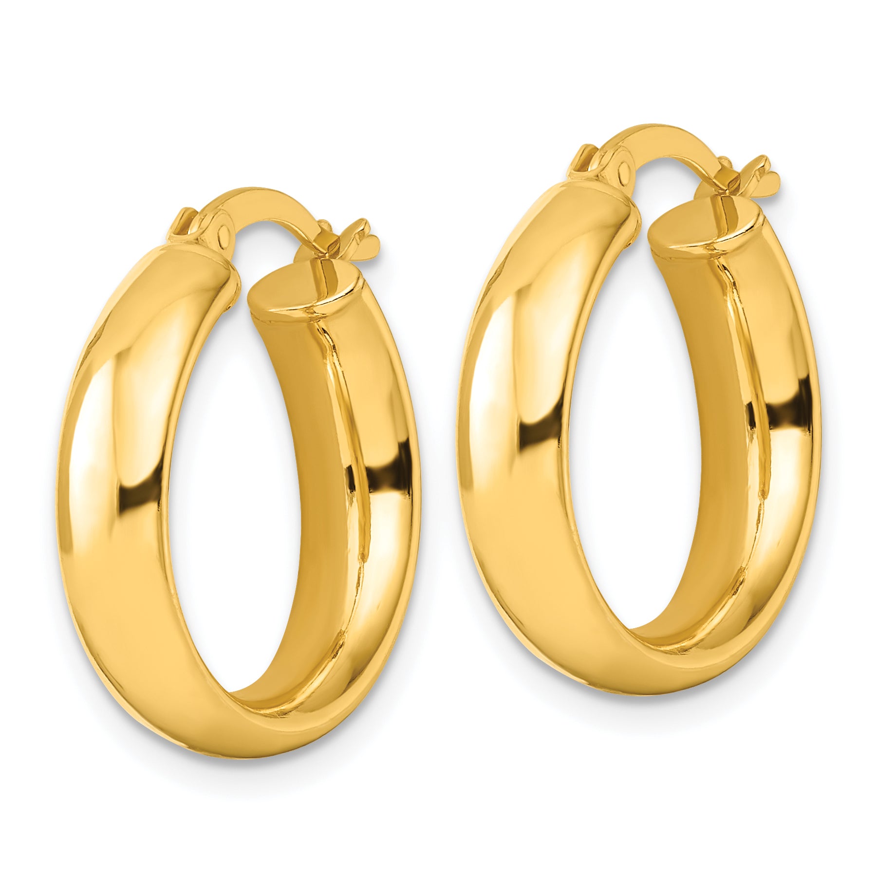 Sterling Silver Gold-tone Polished Hoop Earrings Secondary image