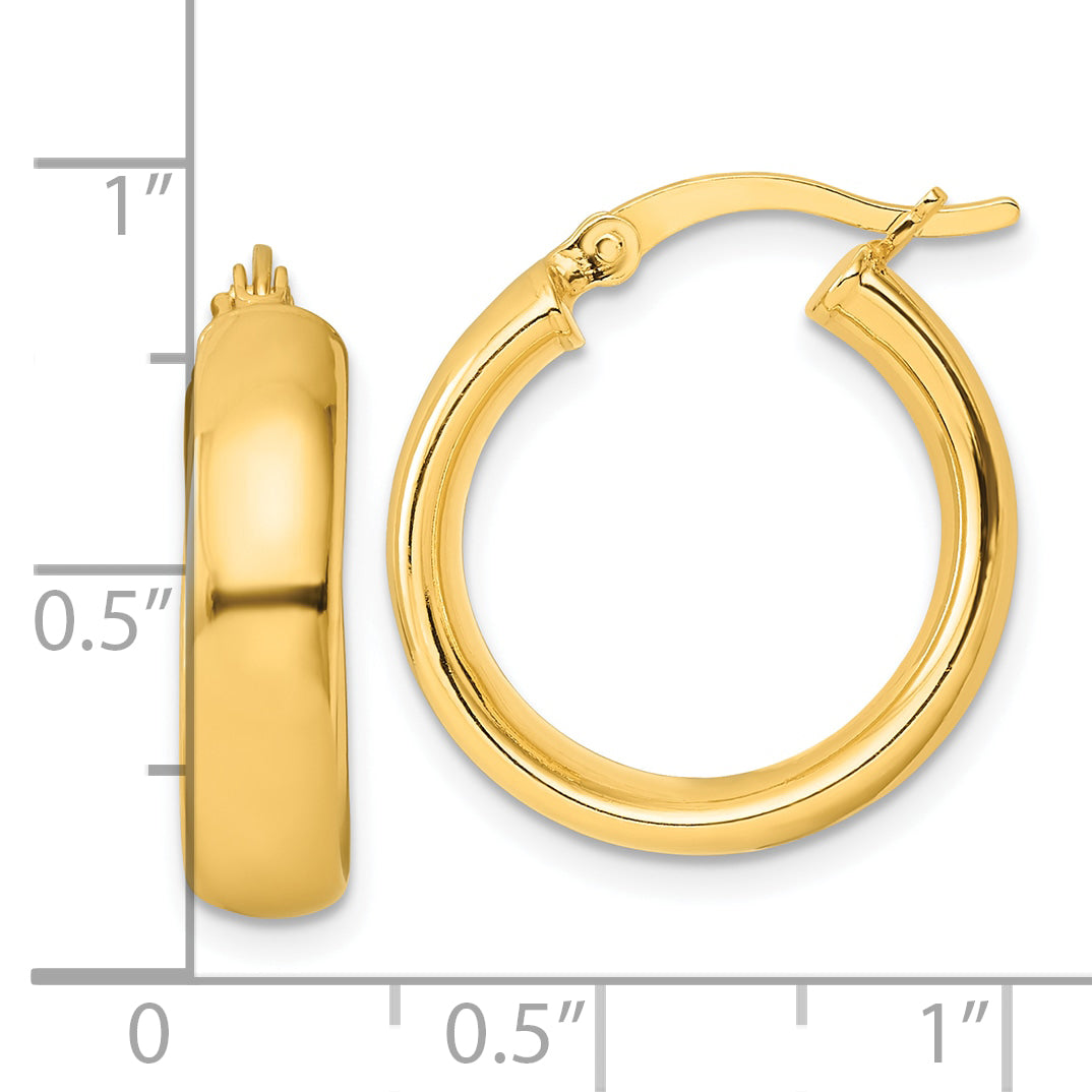 Sterling Silver Gold-tone Polished Hoop Earrings