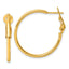 Sterling Silver Gold-tone Polished 2mm Omega Back Round Hoop Earrings