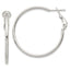 Sterling Silver Polished 2x35mm Omega Back Round Hoop Earrings