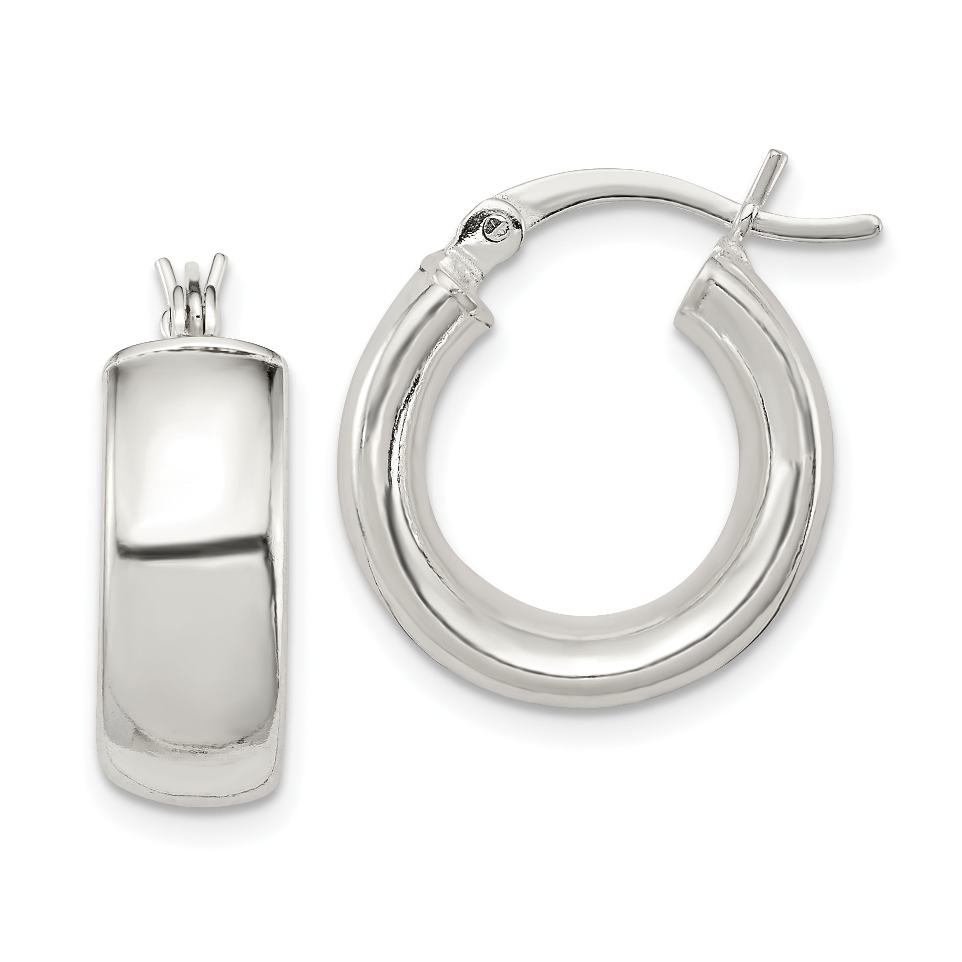 Sterling Silver Polished 6mm Round Hoop Earrings Main image
