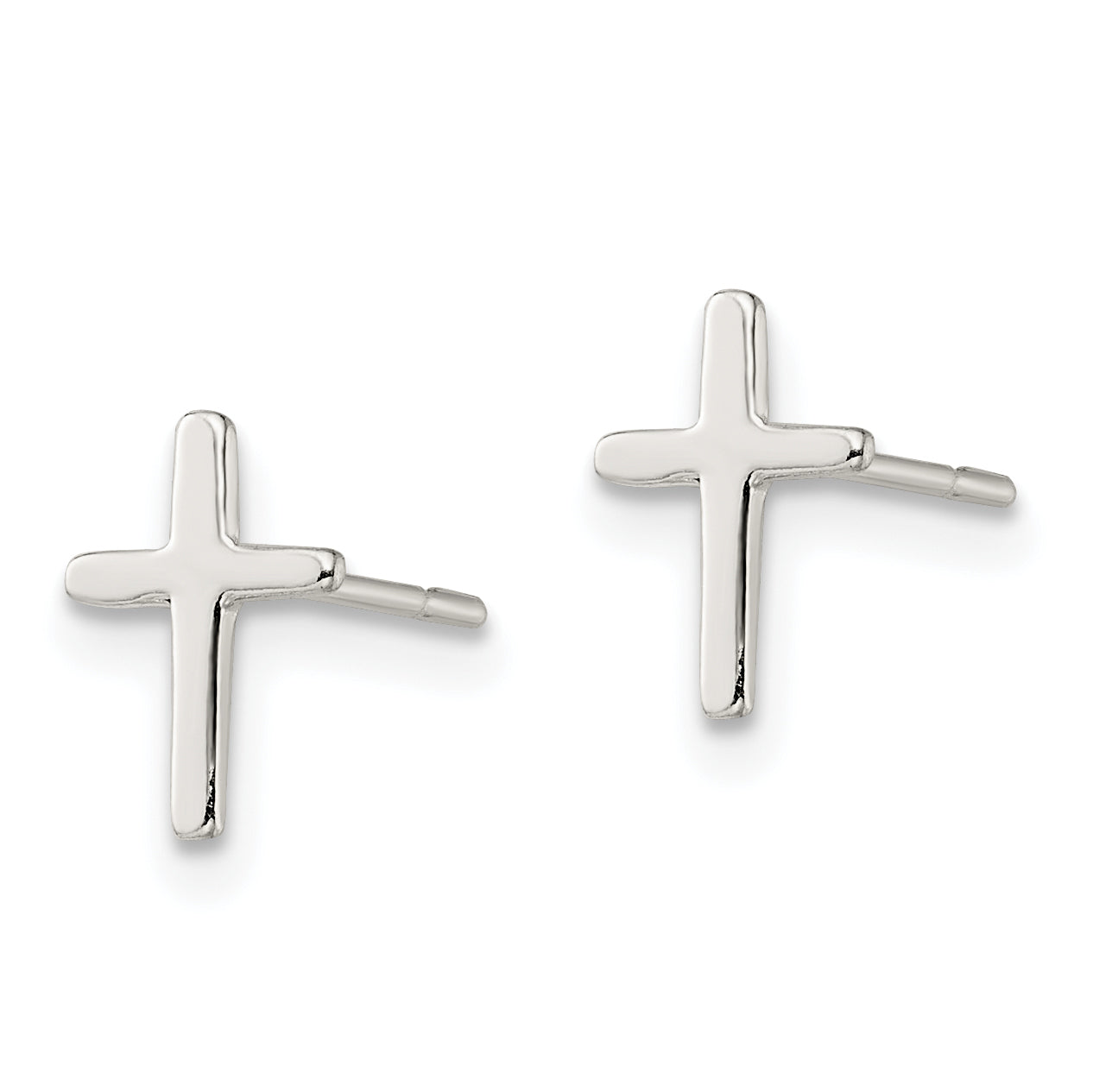 Sterling Silver Polished Latin Cross Post Earrings Secondary image