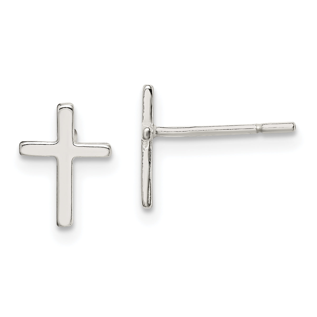 Sterling Silver Polished Latin Cross Post Earrings Main image