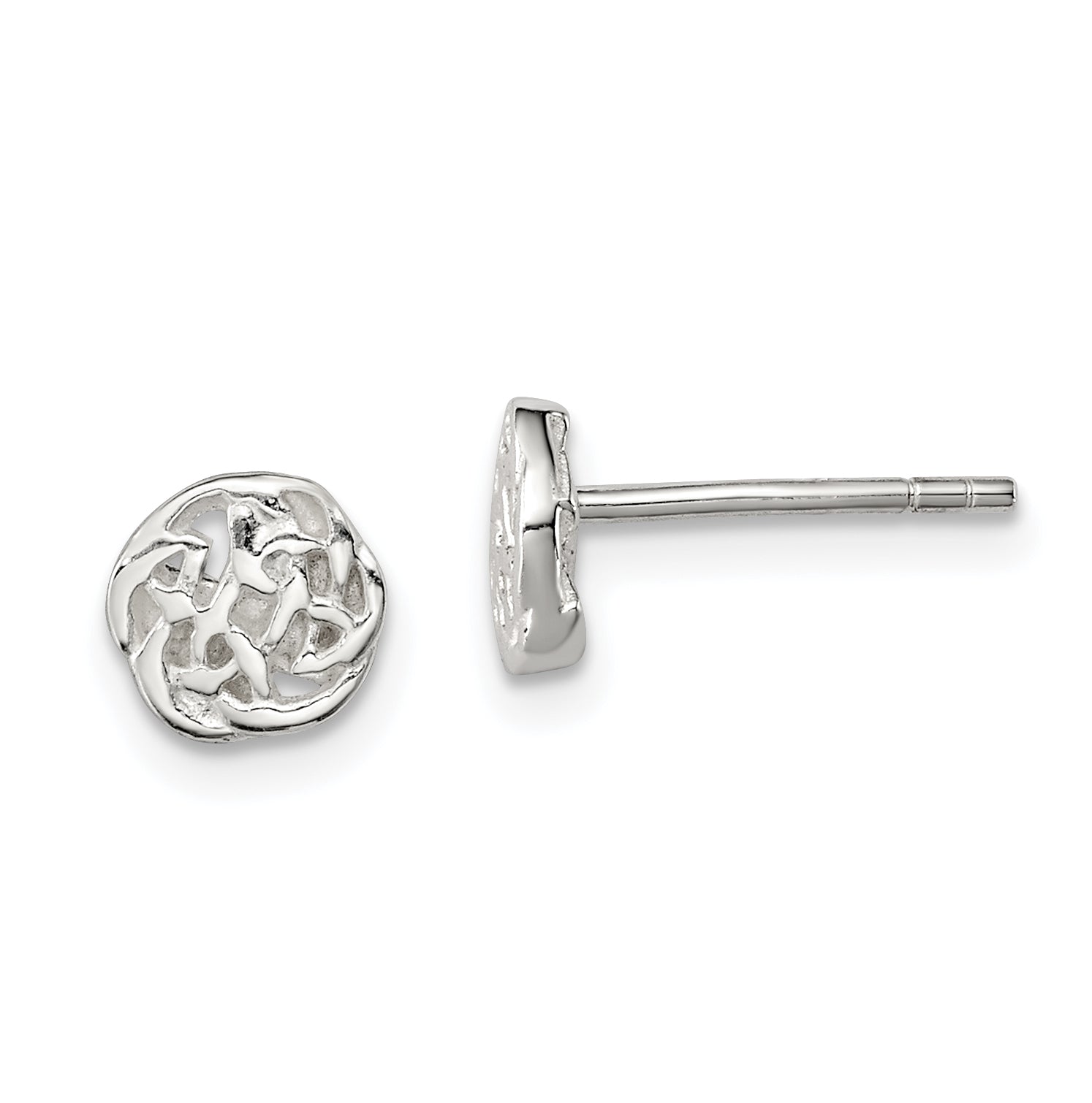 Sterling Silver Polished Celtic Knot Post Earrings Main image
