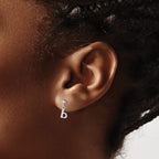 Sterling Silver Polished B Dangle Earrings - Sophia Jewelers