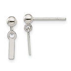 Sterling Silver Polished L Dangle Post Earrings
