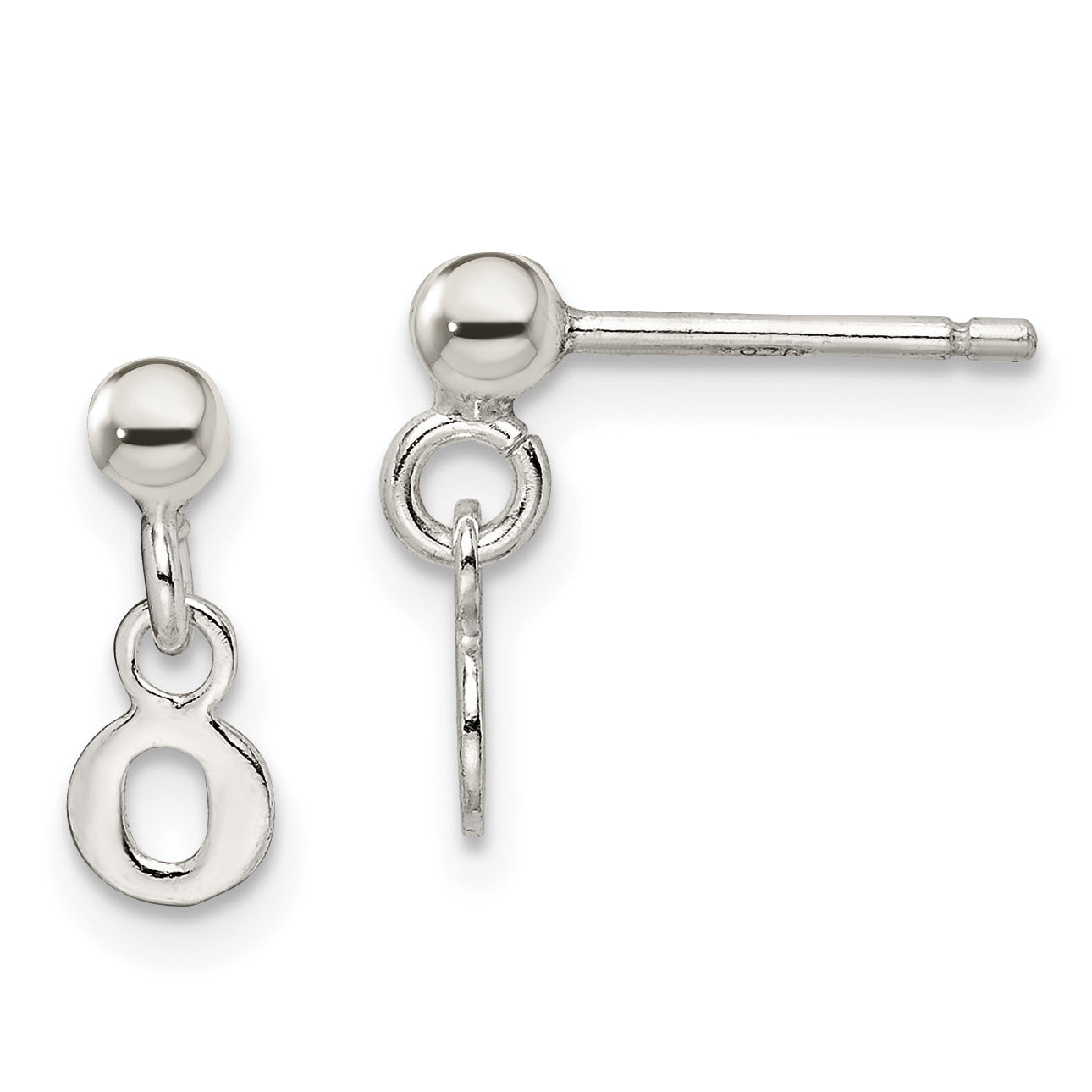 Sterling Silver Polished O Dangle Post Earrings Main image