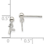 Sterling Silver Polished R Dangle Post Earrings