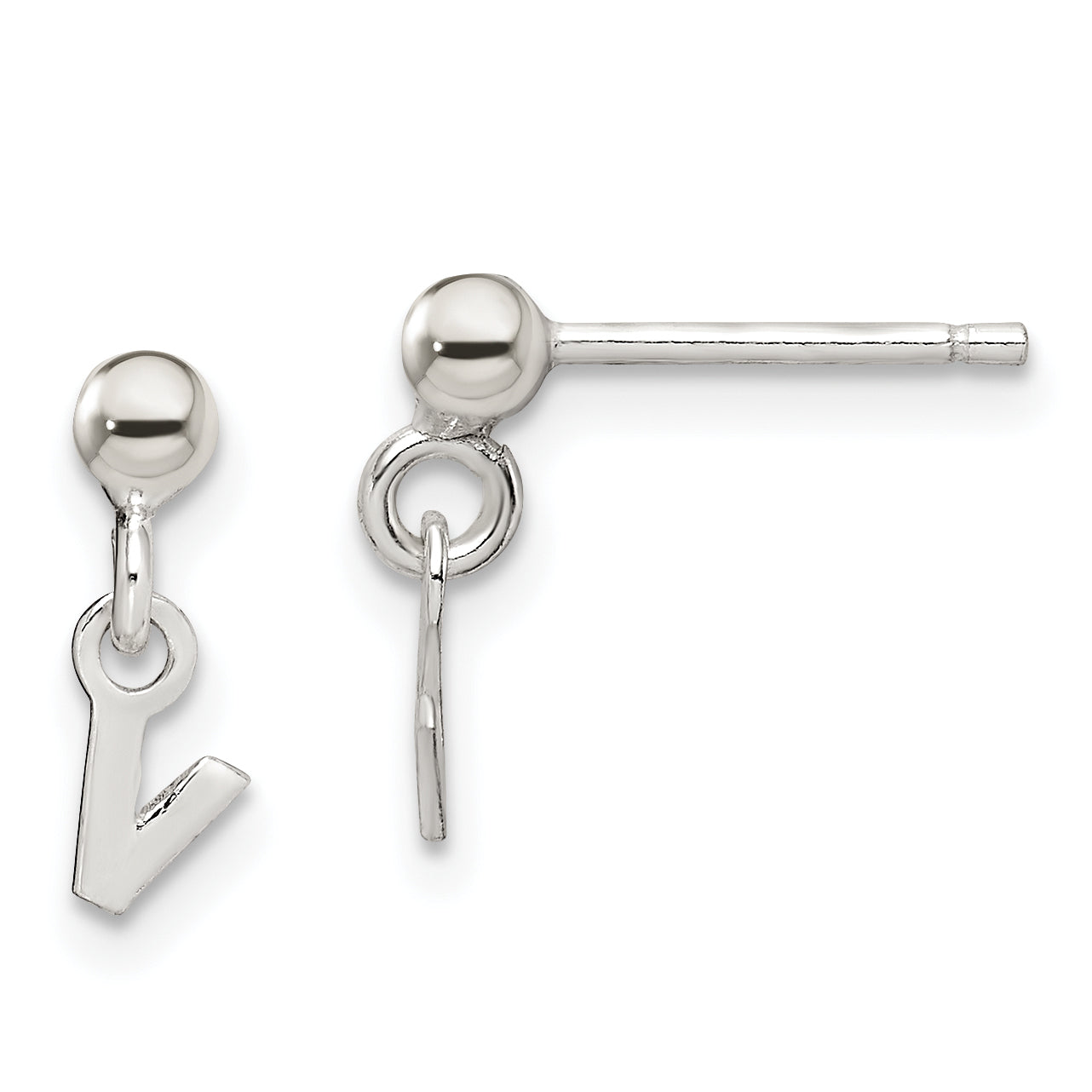 Sterling Silver Polished V Dangle Post Earrings Main image